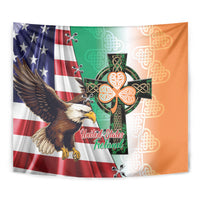 United States And Ireland Tapestry USA Eagle With Irish Celtic Cross - Wonder Print Shop