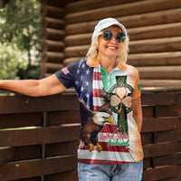 United States And Ireland Women Polo Shirt USA Eagle With Irish Celtic Cross - Wonder Print Shop
