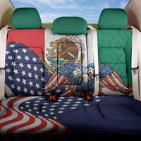 United States And Mexico Back Car Seat Cover USA Eagle With Mexican Aztec - Wonder Print Shop
