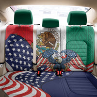 United States And Mexico Back Car Seat Cover USA Eagle With Mexican Aztec - Wonder Print Shop