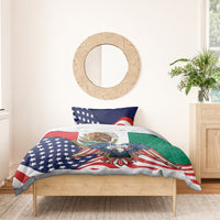 United States And Mexico Bedding Set USA Eagle With Mexican Aztec - Wonder Print Shop