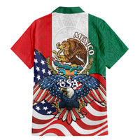 United States And Mexico Family Matching Mermaid Dress and Hawaiian Shirt USA Eagle With Mexican Aztec - Wonder Print Shop