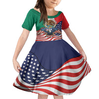 United States And Mexico Family Matching Summer Maxi Dress and Hawaiian Shirt USA Eagle With Mexican Aztec - Wonder Print Shop