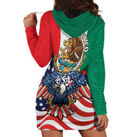 United States And Mexico Hoodie Dress USA Eagle With Mexican Aztec - Wonder Print Shop