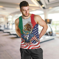 United States And Mexico Men Tank Top USA Eagle With Mexican Aztec - Wonder Print Shop