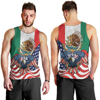 United States And Mexico Men Tank Top USA Eagle With Mexican Aztec - Wonder Print Shop
