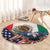 United States And Mexico Round Carpet USA Eagle With Mexican Aztec