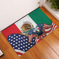United States And Mexico Rubber Doormat USA Eagle With Mexican Aztec - Wonder Print Shop