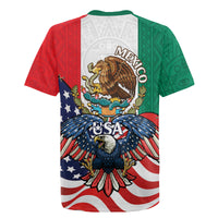United States And Mexico Rugby Jersey USA Eagle With Mexican Aztec - Wonder Print Shop