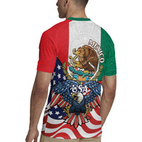 United States And Mexico Rugby Jersey USA Eagle With Mexican Aztec - Wonder Print Shop