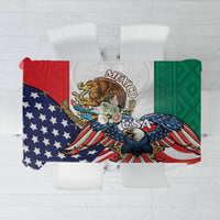 United States And Mexico Tablecloth USA Eagle With Mexican Aztec - Wonder Print Shop