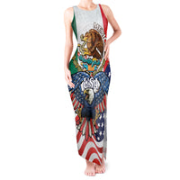 United States And Mexico Tank Maxi Dress USA Eagle With Mexican Aztec - Wonder Print Shop