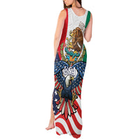 United States And Mexico Tank Maxi Dress USA Eagle With Mexican Aztec - Wonder Print Shop