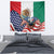 United States And Mexico Tapestry USA Eagle With Mexican Aztec