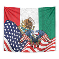 United States And Mexico Tapestry USA Eagle With Mexican Aztec - Wonder Print Shop