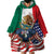United States And Mexico Wearable Blanket Hoodie USA Eagle With Mexican Aztec