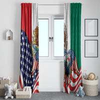 United States And Mexico Window Curtain USA Eagle With Mexican Aztec - Wonder Print Shop