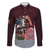 Russia Moscow Capital Family Matching Off Shoulder Short Dress and Hawaiian Shirt Moskva Red Square Map