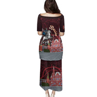 Russia Moscow Capital Family Matching Puletasi and Hawaiian Shirt Moskva Red Square Map