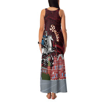 Russia Moscow Capital Family Matching Tank Maxi Dress and Hawaiian Shirt Moskva Red Square Map