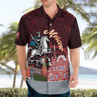 Russia Moscow Capital Hawaiian Shirt Moskva Red Square Map