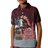 Russia Moscow Capital Kid Polo Shirt Moskva Red Square Map
