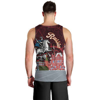 Russia Moscow Capital Men Tank Top Moskva Red Square Map