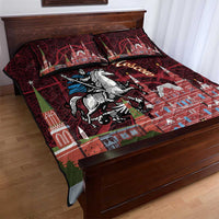 Russia Moscow Capital Quilt Bed Set Moskva Red Square Map