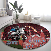 Russia Moscow Capital Round Carpet Moskva Red Square Map