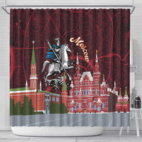 Russia Moscow Capital Shower Curtain Moskva Red Square Map