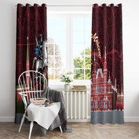 Russia Moscow Capital Window Curtain Moskva Red Square Map