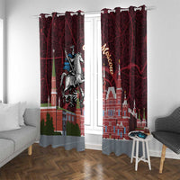 Russia Moscow Capital Window Curtain Moskva Red Square Map