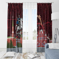 Russia Moscow Capital Window Curtain Moskva Red Square Map