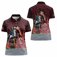Russia Moscow Capital Women Polo Shirt Moskva Red Square Map