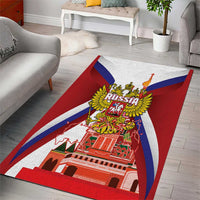 Russia Day Area Rug Coat Of Arms With Saint Basil's Cathedral