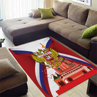 Russia Day Area Rug Coat Of Arms With Saint Basil's Cathedral