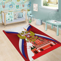 Russia Day Area Rug Coat Of Arms With Saint Basil's Cathedral