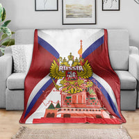 Russia Day Blanket Coat Of Arms With Saint Basil's Cathedral
