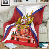 Russia Day Blanket Coat Of Arms With Saint Basil's Cathedral