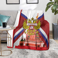 Russia Day Blanket Coat Of Arms With Saint Basil's Cathedral