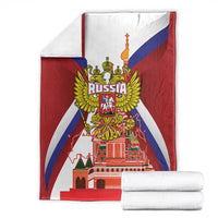Russia Day Blanket Coat Of Arms With Saint Basil's Cathedral