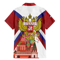 Russia Day Family Matching Mermaid Dress and Hawaiian Shirt Coat Of Arms With Saint Basil's Cathedral
