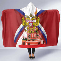 Russia Day Hooded Blanket Coat Of Arms With Saint Basil's Cathedral