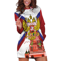 Russia Day Hoodie Dress Coat Of Arms With Saint Basil's Cathedral