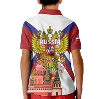 Russia Day Kid Polo Shirt Coat Of Arms With Saint Basil's Cathedral