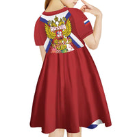 Russia Day Kid Short Sleeve Dress Coat Of Arms With Saint Basil's Cathedral