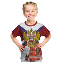 Russia Day Kid T Shirt Coat Of Arms With Saint Basil's Cathedral