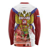 Russia Day Long Sleeve Shirt Coat Of Arms With Saint Basil's Cathedral