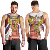 Russia Day Men Tank Top Coat Of Arms With Saint Basil's Cathedral
