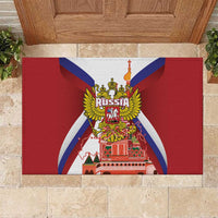 Russia Day Rubber Doormat Coat Of Arms With Saint Basil's Cathedral